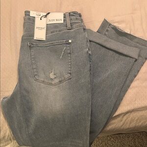 Judy Blue Faded Light Blue Boyfriend Jeans